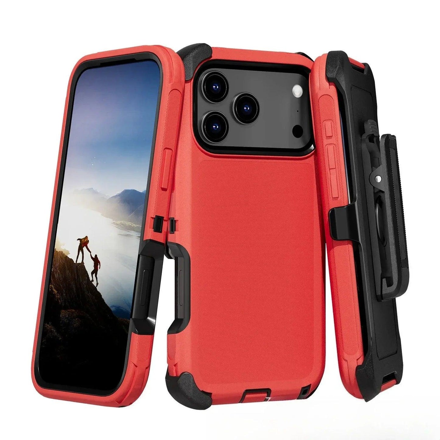3-in-1 Military Armor iPhone Case with Belt Clip