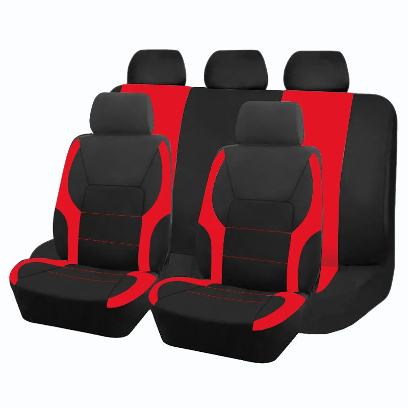 AUTO PLUS Sports Universal Polyester Car Seat Cover Set Fit Most Car Plain Fabric Bicolor Stylish Car Accessories Seat Protector