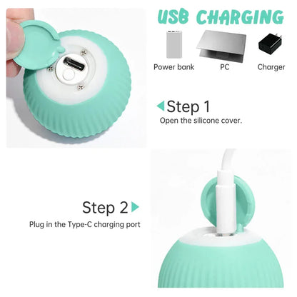 Smart Cat Toys Automatic Rolling Ball Electric Cat Toys Interactive for Cats Training Self-moving Kitten Toys for Indoor Playing - Urbizia