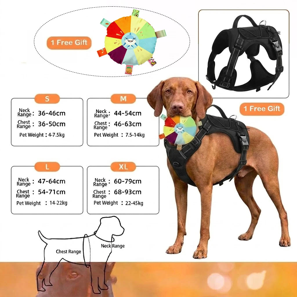 Reflective No-Pull Tactical Dog Harness