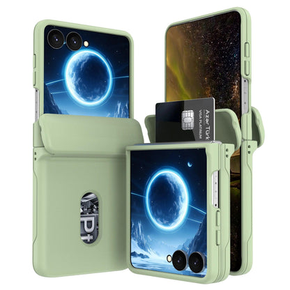 Phone Case for Samsung Galaxy Z Flip 8 7 6 5 4 3 Flip8 Flip7FE Card Slot Hinge Full-pack Anti-Drop Shockproof Protection Cover
