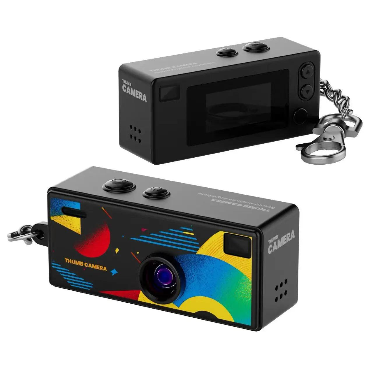 CHEGIT Thumb Keychain Camera 0.96inch Mini Action Camera Retro Support Memory Card 1080P Very Small Camcorder Video Recorder
