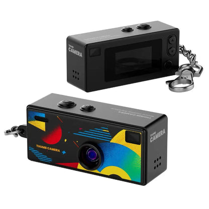 CHEGIT Thumb Keychain Camera 0.96inch Mini Action Camera Retro Support Memory Card 1080P Very Small Camcorder Video Recorder