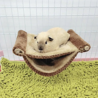 Pet Hammock for Small Animal Double Thick Plush Warm Bed for Hamster House Nest Sleeping Bag Hanging Tree Beds Pet Hamster Nest - Urbizia