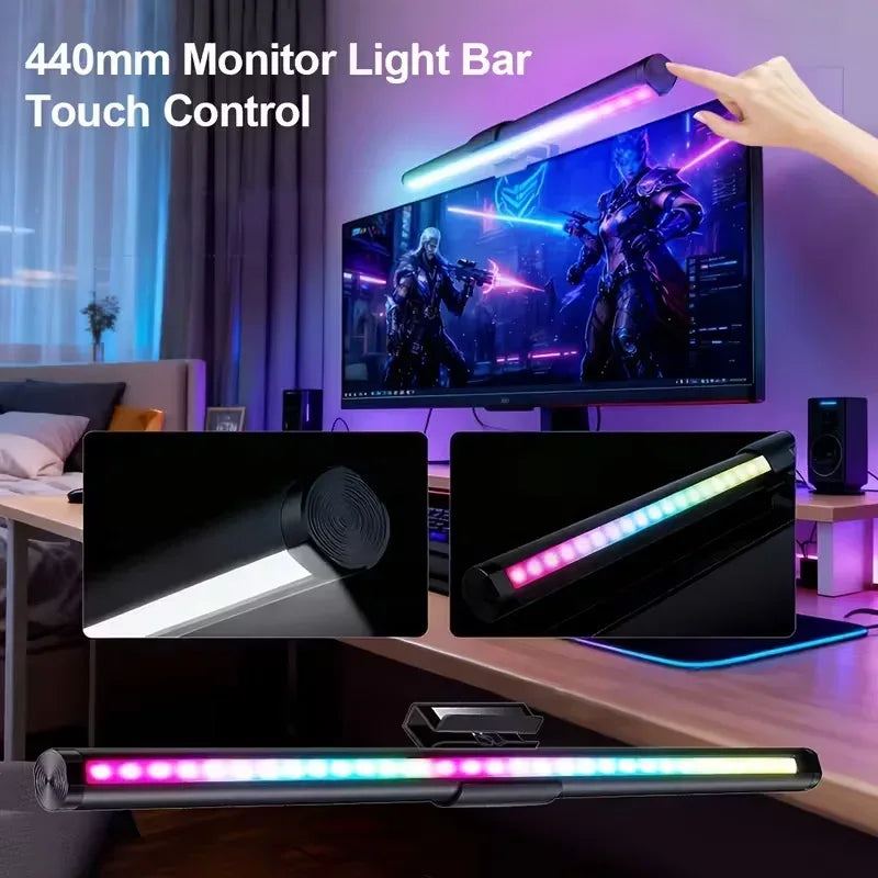 Computer Monitor Screen Light Bar LED Desk Lamp Monitor Light Bar Eye-Care Stepless Table Lamp Dimming Lighting for Work Gaming - Urbizia