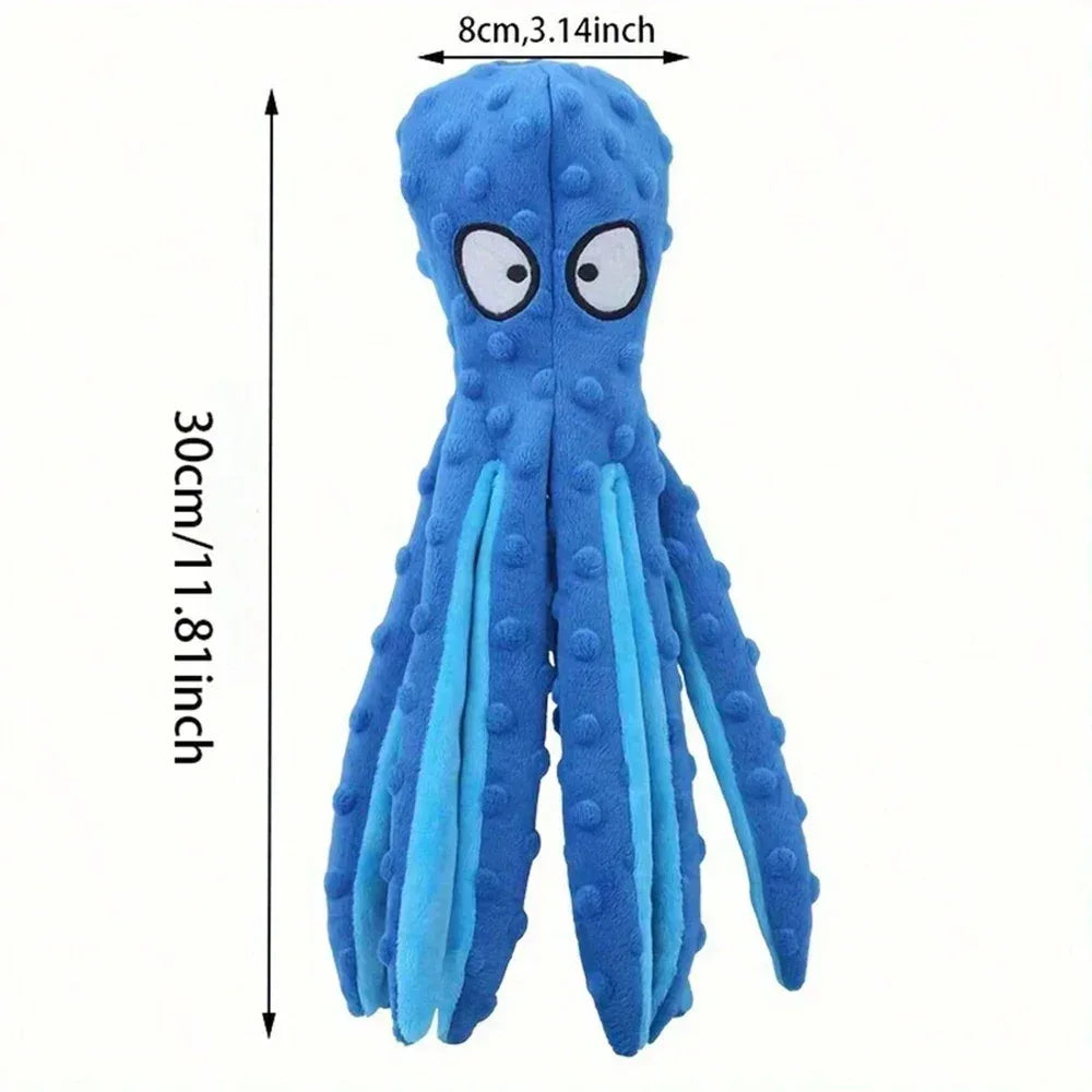 Dog Squeaky Toys Octopus - No Stuffing Crinkle Plush Dog Toys for Puppy Teething, Durable Interactive Dog Chew Toys for Small, M - Urbizia