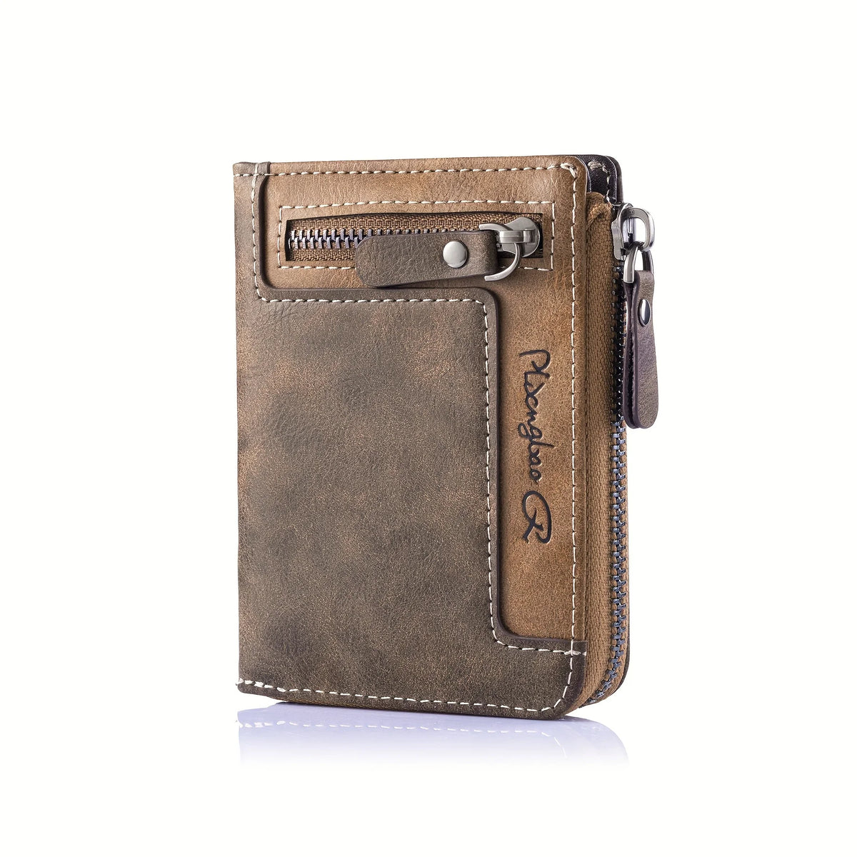 Men's Retro Short Wallet Multifunctional Fashion Zipper PU Leather Coin Purse High Quality Credit Card Holder Ideal Gift For Men