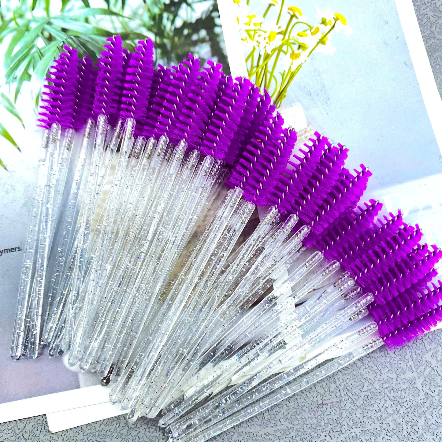 50-Pack Disposable Crystal Eyebrow & Mascara Brushes