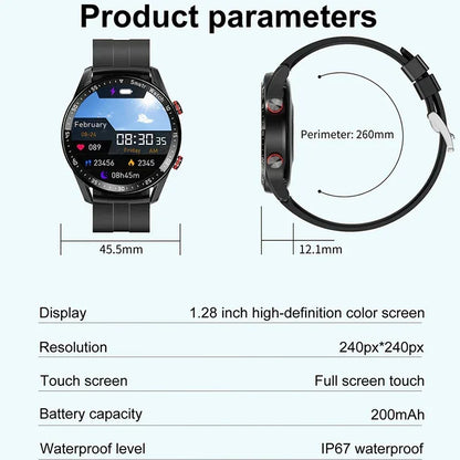 ECG+PPG Bluetooth Call Smart Watch Men Laser Health Blood Pressure Fitnes Sports Watches Man Sports Waterproof Smartwatch+Box - Urbizia