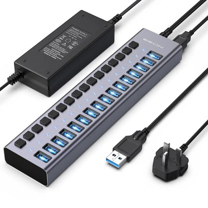 Acasis 16/10/7 Port USB Hub 10Gbps Individual Switch Charging Data Transfer for PC Laptop Workstation Multi Device Expansion
