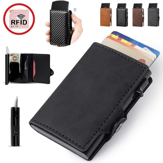 RFID Protection Credit Card Holder Carbon Fiber Id Bank Cardholder Coin Purse Minimalist Men Wallet Carteira Masculina Money Bag