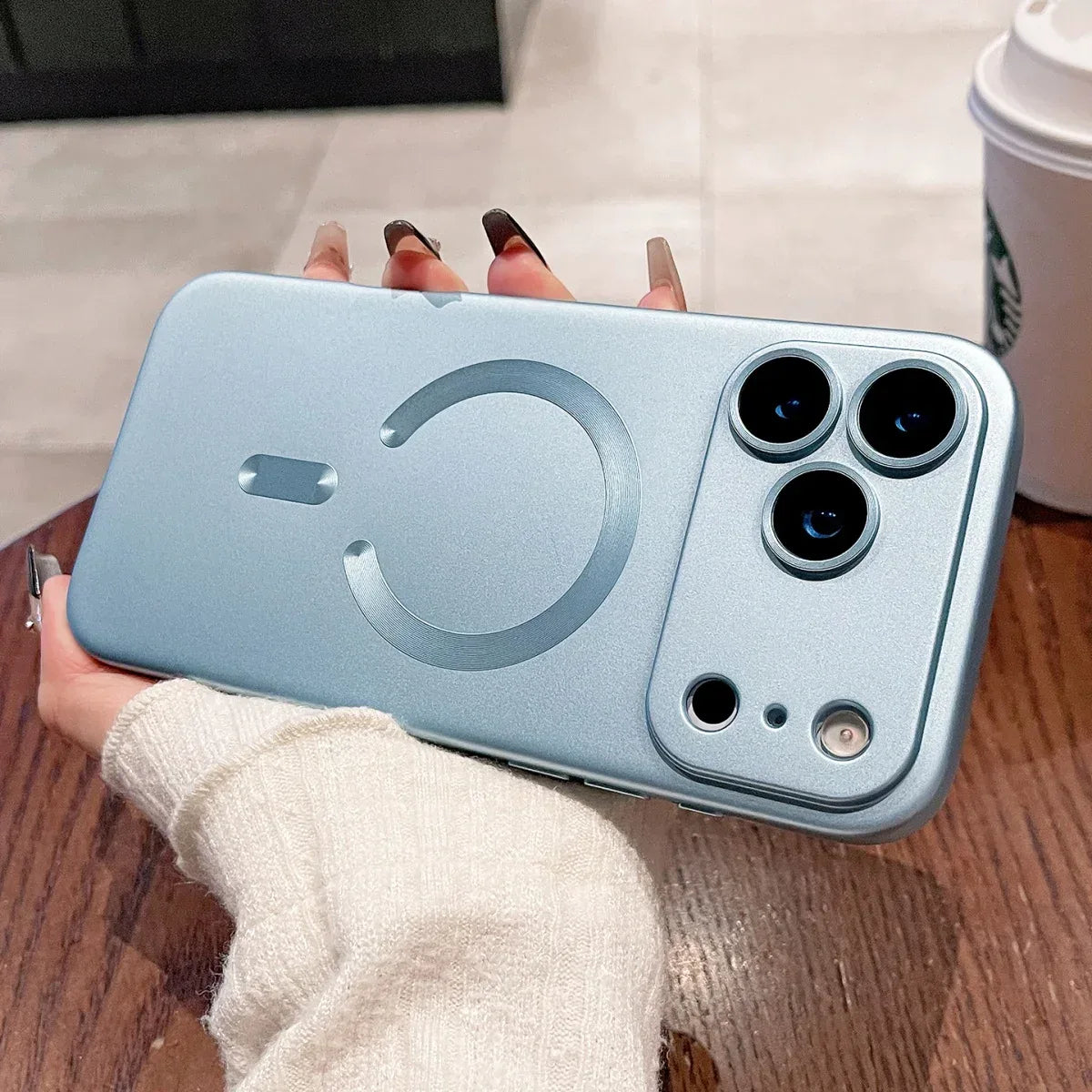 Metallic Paint MagSafe Soft Case for iPhone Wireless Charge