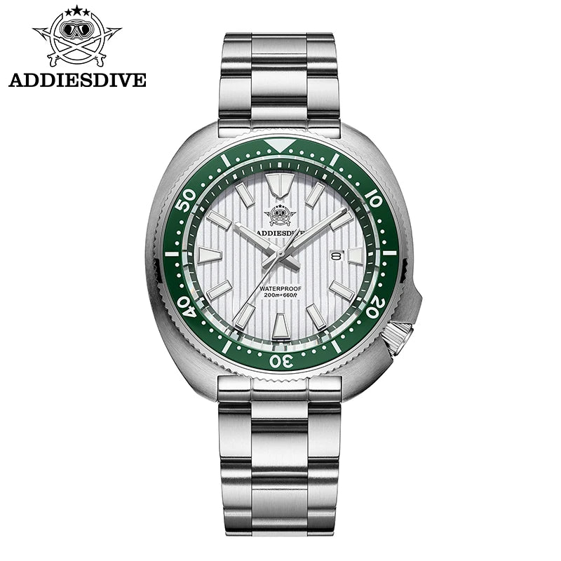 ADDIESDIVE Luxury Men's Watches Stainless Steel Sapphire Crystal Quartz Watch for Men Luminous 20Bar Waterproof NEW Wristwatches