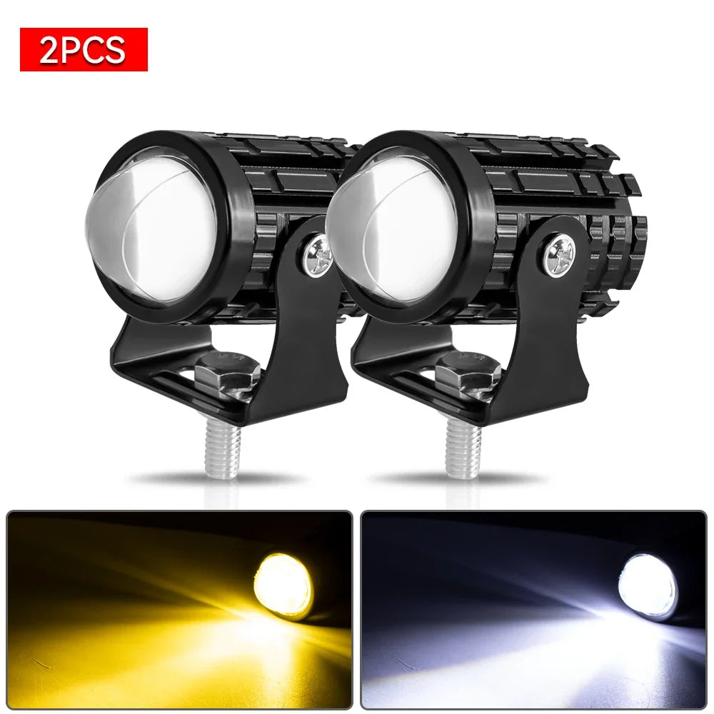 2pcs Motorcycle Led Headlight 12V High Bright Led Lights Lamp for Motorbike Moto Led Auxiliary Spotlights
