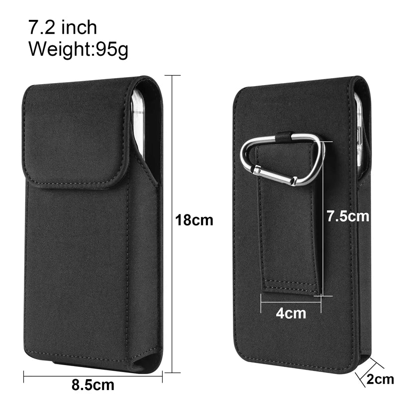 For Samsung S26 S25 S24 S23 S22Plus S26 Ultra S26 FE Smart phone Case Belt Clip Holster Nylon Cloth Bag Flip Cover Phone Pouch