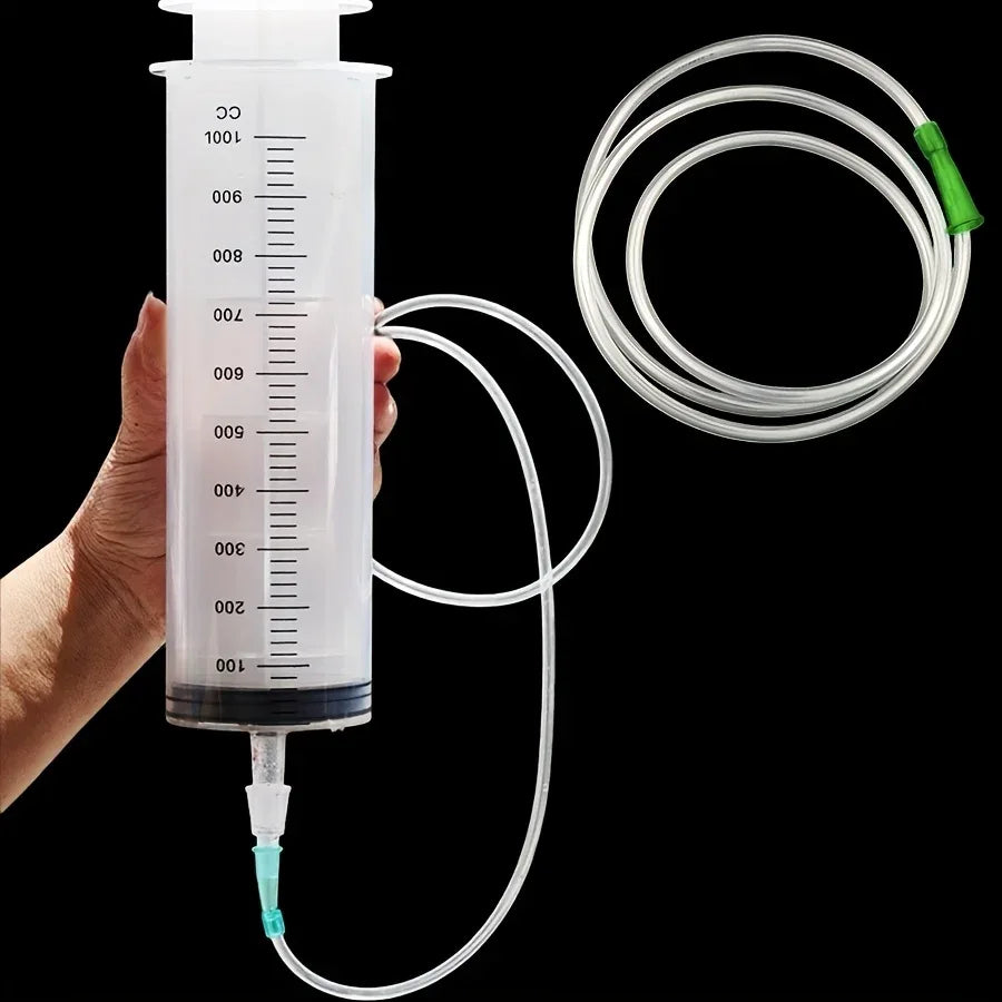 Plastic Syringe, Available in Capacities of 1000ml, 550ml, 350ml, 200ml, 100ml, 60ml, 20ml, 10ml, Suitable for Laboratory Dispensing, Dispensing Glue, Watering, and Veterinary Use - Urbizia