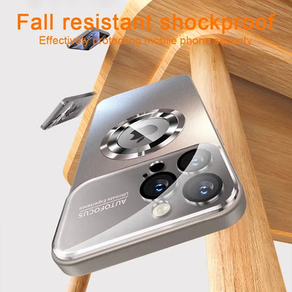 Luxury Glass Camera MagSafe Magnetic iPhone Shockproof Case