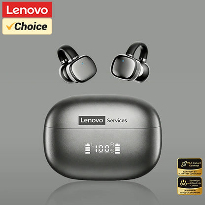 Lenovo RS119 Pro Ear Clip Earbuds Stable Open Ear Wireless Earphones Bluetooth 6.0 Clip On Sports Headphones LED Power Display