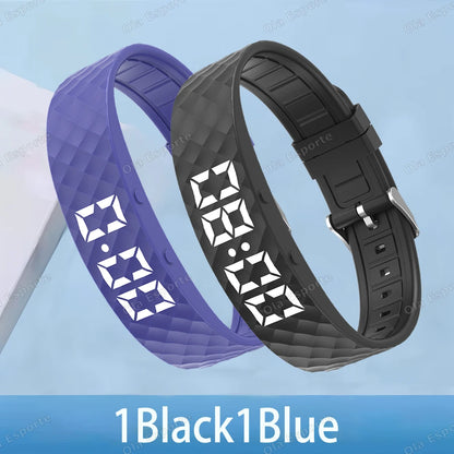 2026 Outdoor Smartwatch Sports Bracelet Vibration Alarm Clock Reminder Sleep Monitoring 24 Hours Pedometer Rechargeable Bracelet