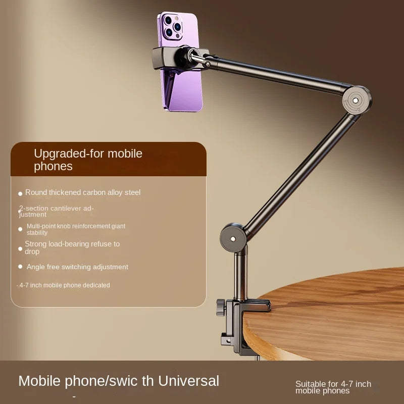 Desktop Mobile Phone Holder Bed Clip Lazy Live Broadcast Folding Cantilever Bracket For Apple Samsung iPad Tablet Stand Accessor