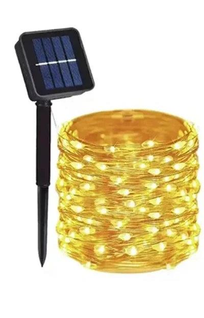 Solar Fairy Light String Outdoor Waterproof LED String Light Garden Tree Decoration Wireless Light String Warm Light  Atmosphere