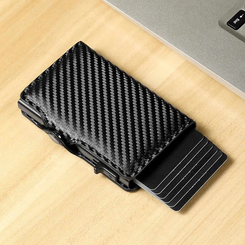 RFID Protection Credit Card Holder Carbon Fiber Id Bank Cardholder Coin Purse Minimalist Men Wallet Carteira Masculina Money Bag