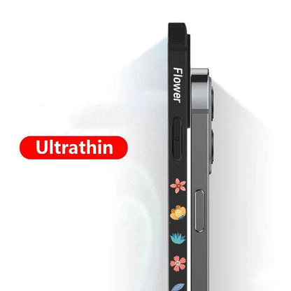 Flowers Soft Silicone Lanyard Case For iPhone 17 16e 15 16 Pro Max 12 13 14 11 Pro Max 17e Shockproof Bumper Strip Phone Cover