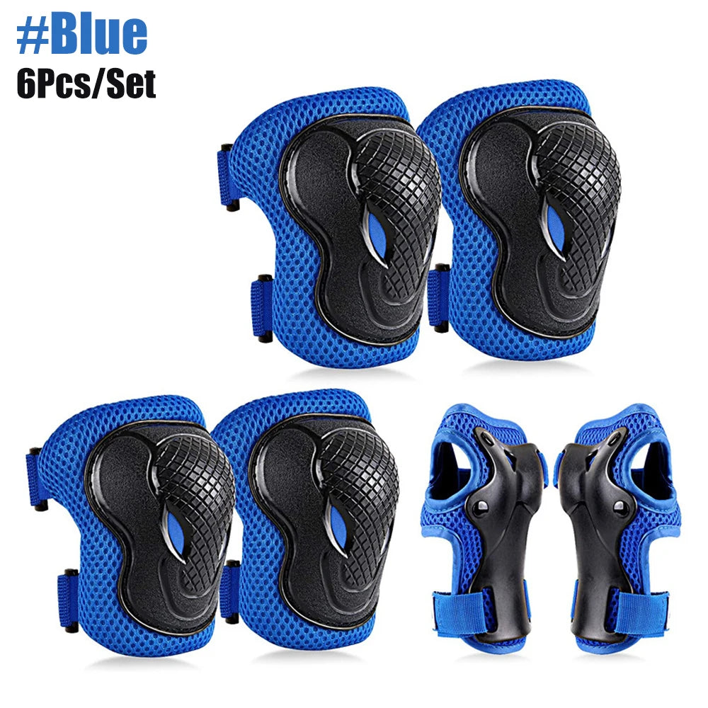 6 In 1 Kids/Youth Protective Gear Set, Kids Knee Pads Elbow Pads & Wrist Guard for Scooter, Skateboard, Bicycle, Inline Skating
