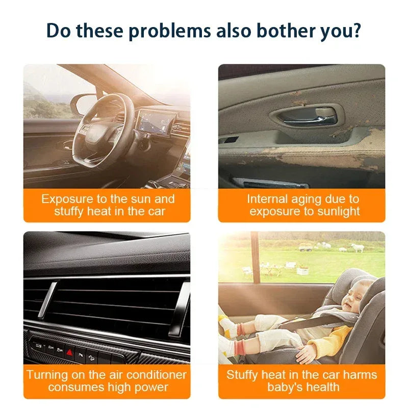 SEAMETAL Car Sun Shade Side Window Curtain Front Rear Window Sunshade Summer UV Blocking Suction Cup Car Sun Protection Curtains - Urbizia