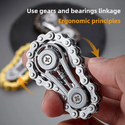 Metal Bike Chain Sprocket Fidget Spinner for Stress Relief