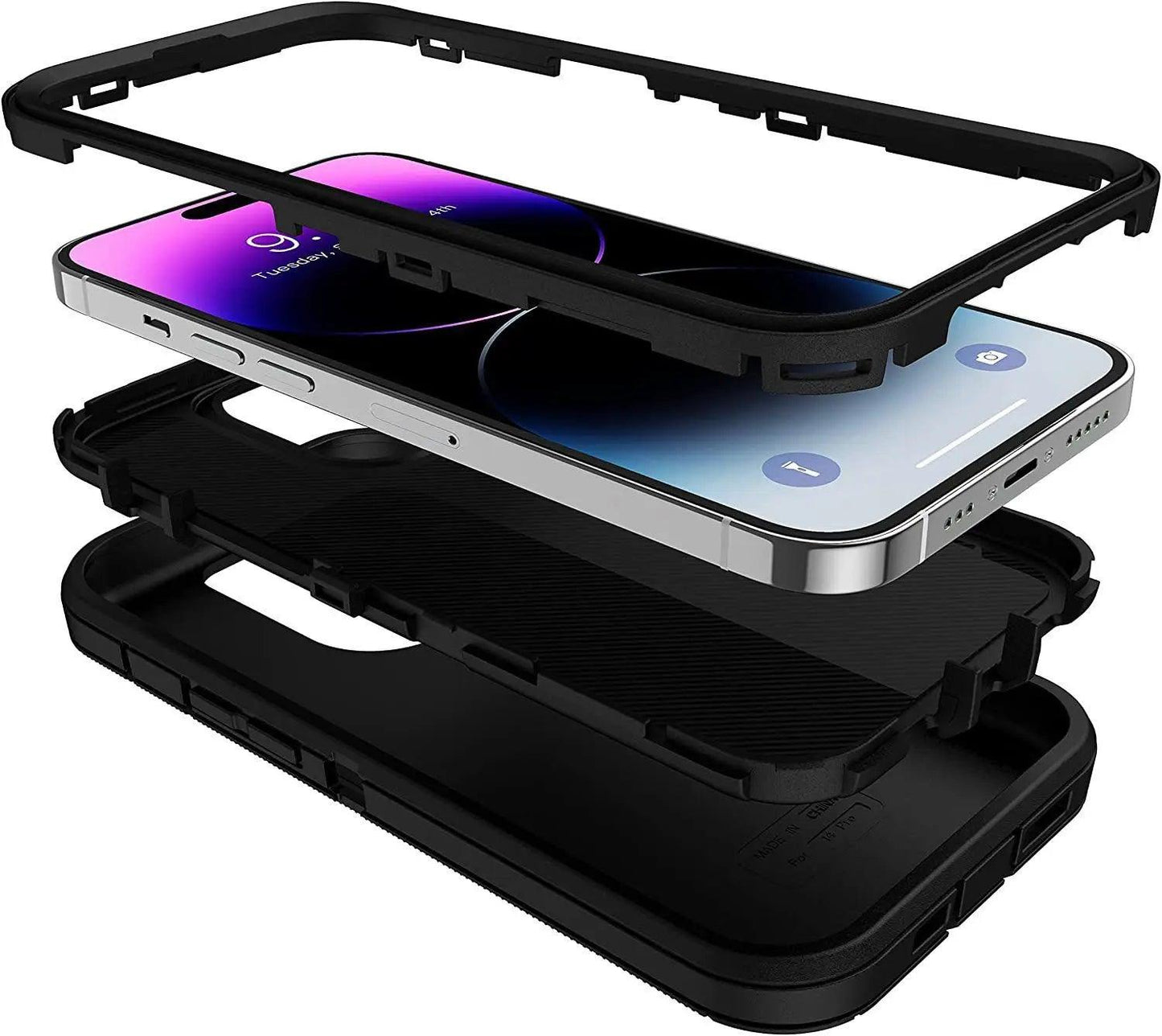 3-in-1 Heavy Duty Shockproof iPhone Case – iPhone 6 to 16 Pro Max
