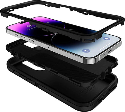 3-in-1 Heavy Duty Shockproof iPhone Case – iPhone 6 to 16 Pro Max