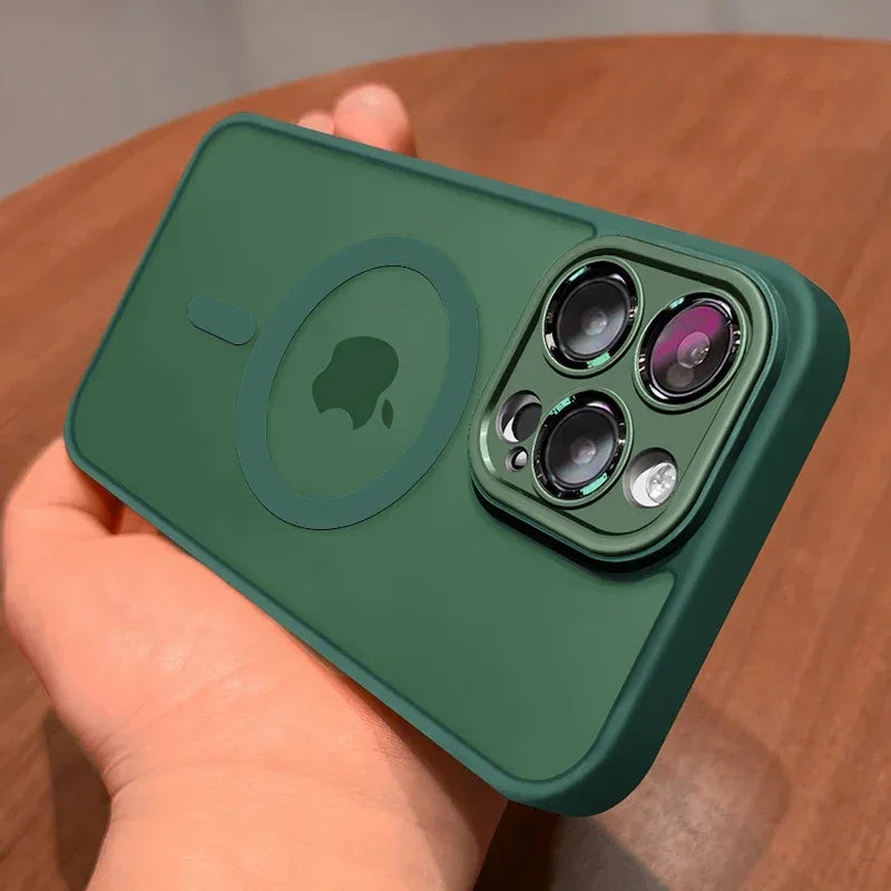 Magnetic Matte Translucent Lens Protector MagSafe iPhone Case