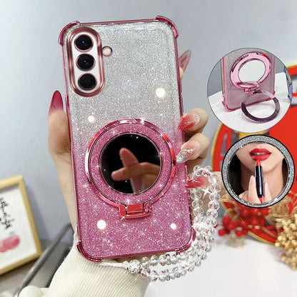 Samsung Glitter Mirror Stand Shockproof Beaded Case Cover
