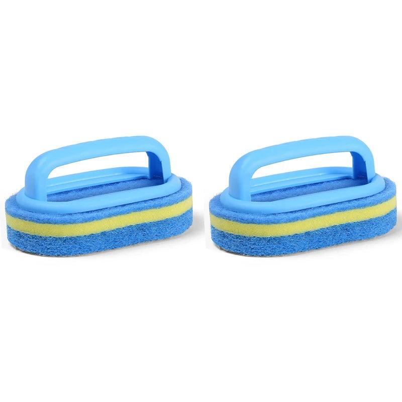 Sponge Cleaning Brush With Handle Bathtub Tile Scrub Brush Kitchen Bathroom Cleaning Sponge Brush Household Cleaning Supplies