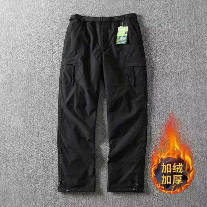 Outdoor Workwear Pants Men's Loose Fleece Lined Thick Soft  Hiking Mountain Climbing Windproof Waterproof Jacket Pants