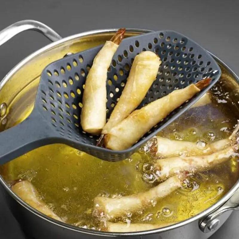 Large Kitchen Strainer Spoon Funnel Oil Filter Ladle