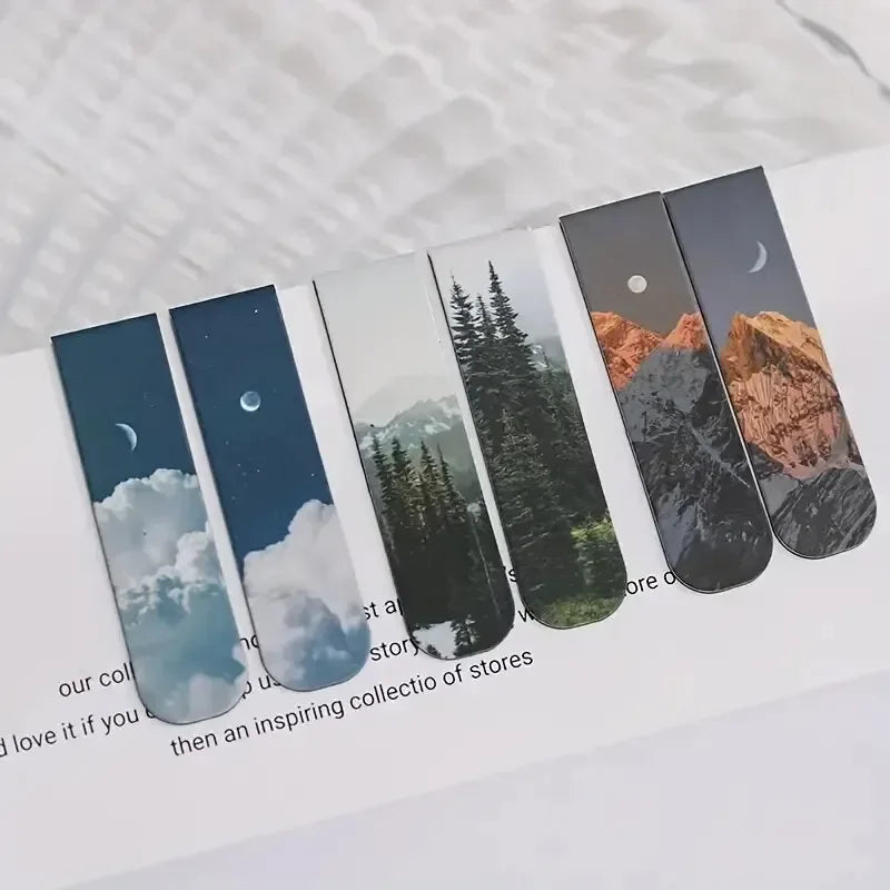 2pcs Forest Landscape Magnetic Bookmark For Pages Books Readers - Urbizia