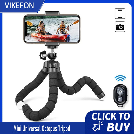 Mini Universal Octopus Tripod Monopod with Phone Clip Webcam Holder for Smartphone Camera Photography Tripe Stand