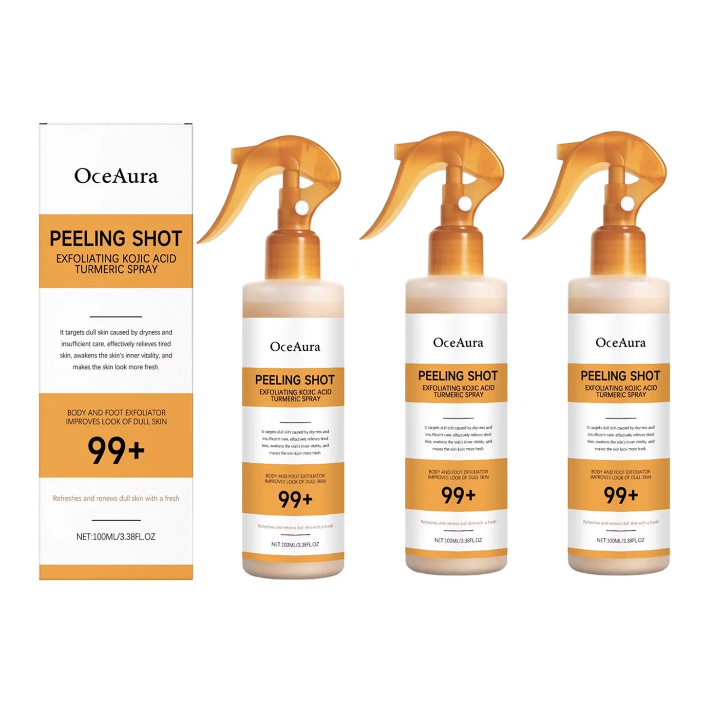 Kojic Acid Turmeric Spray and Serum Keratin Care Exfoliating Peeling Solution Nourishing Hydrating Skin Care Firmness