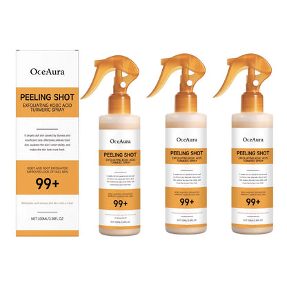 Kojic Acid Turmeric Spray and Serum Keratin Care Exfoliating Peeling Solution Nourishing Hydrating Skin Care Firmness