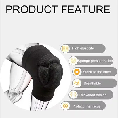 1Pair Thickened Protection Sports Kneepad Gym Support Fitness Gear Gear Basketball Brace Protector Male/Female Non Slip Pads - Urbizia