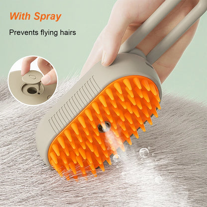 Pet Electric Steam Brush For Grooming