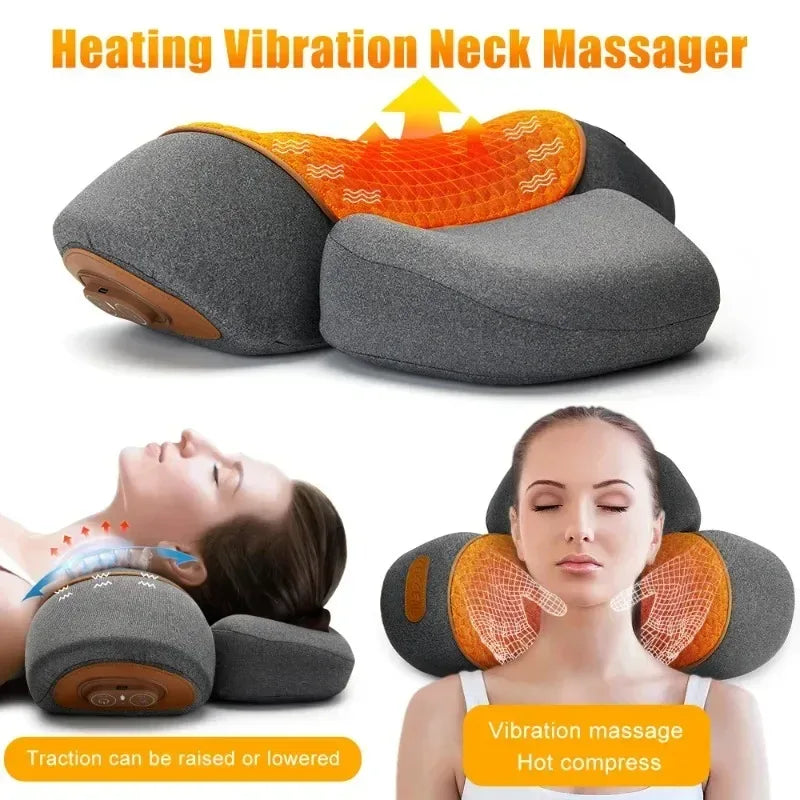 Electric Neck Massager Pillow Cervical Stretcher Heating - Urbizia