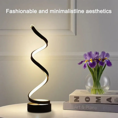 LED spiral dimmable table lamp suitable for living room bedroom study adjustable brightness bedside lamp for office and home use - Urbizia
