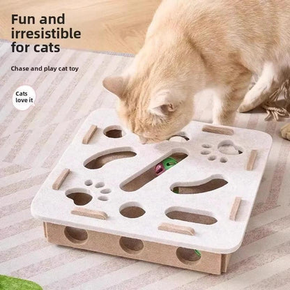 Cat Puzzle Toy Felt Puzzle Box Cat Exercise Toy With Ball Indoor Sports Entertainment Hunting Cat Toys For Indoor Cats - Urbizia