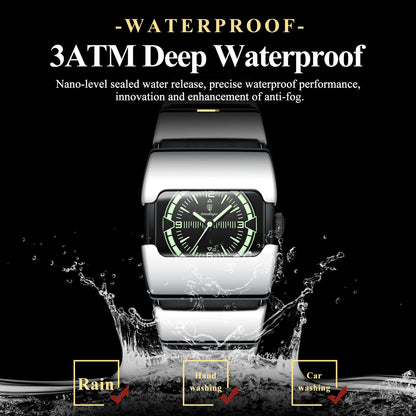 POEDAGAR Original Casual Man Wristwatch Waterproof Luminous Stainless Steel Watch For Men Sports Quartz Men's Watches Male Clock