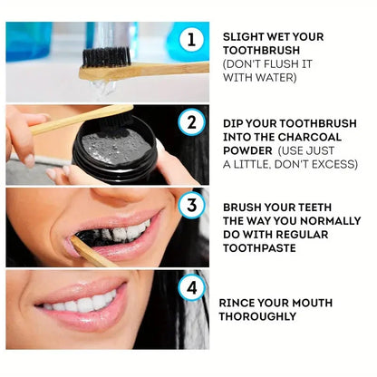 Bamboo Charcoal Teeth Whitening Powder - Natural Whitening and Deep Cleaning for Men and Women, Freshens Breath, Daily Use Toothpaste, 1 Piece
