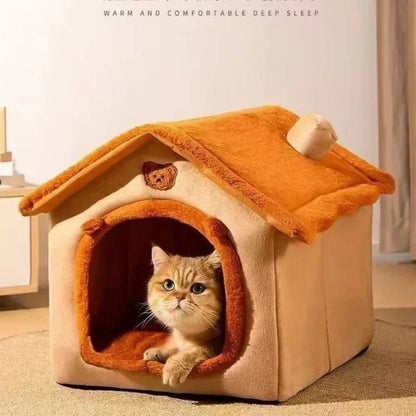 All Season Dog House Style Bed - Removable Washable Pet Bed for Small Dogs Teddy Winter Warm Cat Dog House - Urbizia