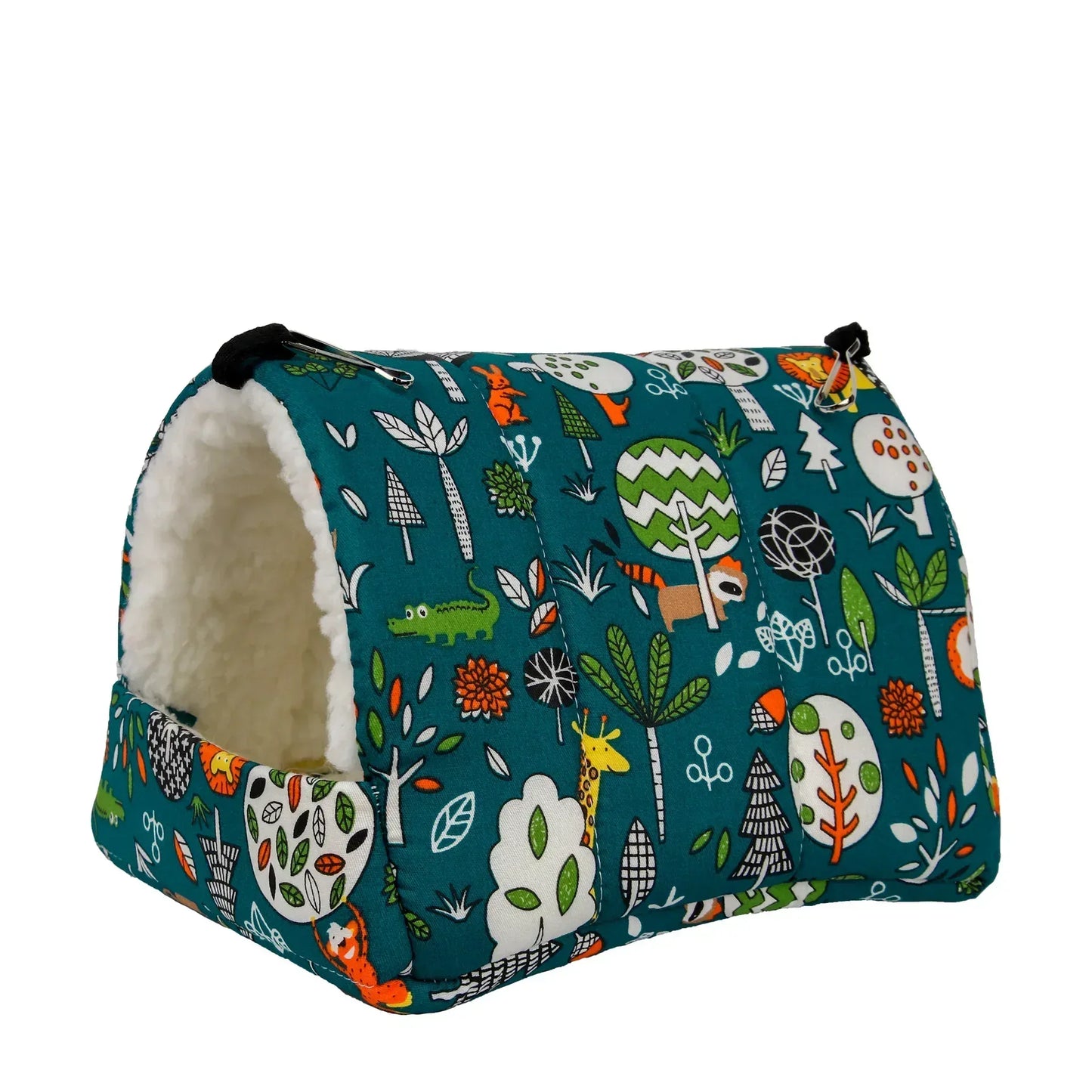 1pc Cute Print Bird Bed Mini Cage Rabbit Squirrel Mat Guinea Pig Nest Hamster House Small Animal Sleeping Bed Pet Hanging Cage - Urbizia